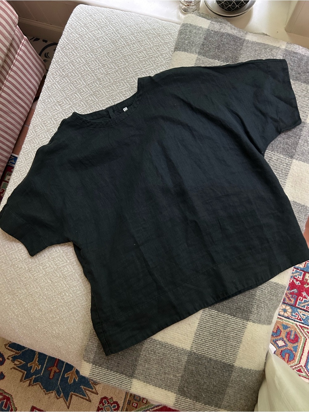 Muji Black Linen top